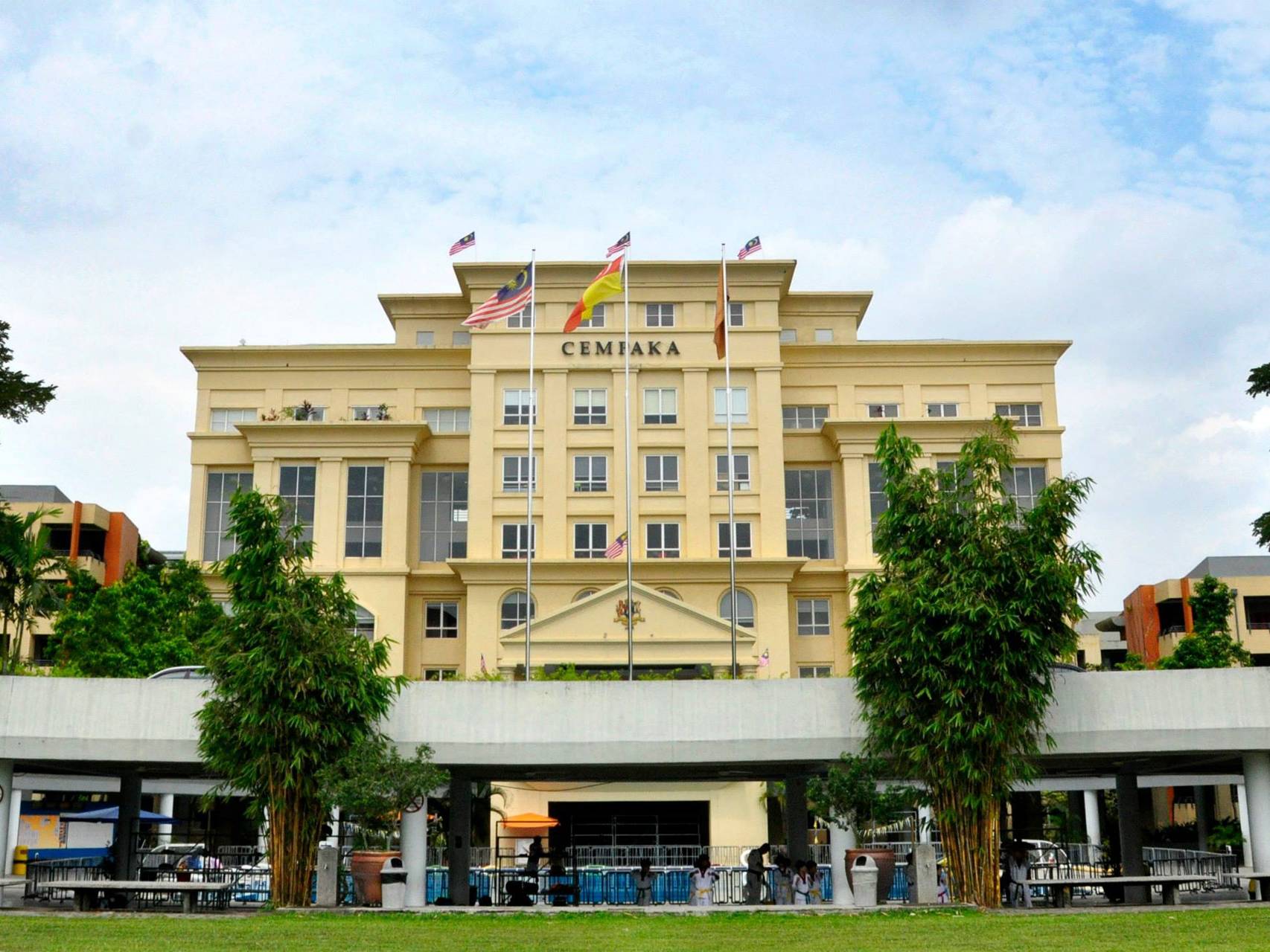 Exterior of the Sri Cempaka School in Selangor, Malaysia.